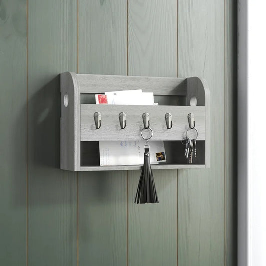 Key Holder: Wall Mail Organizer with Key Hooks