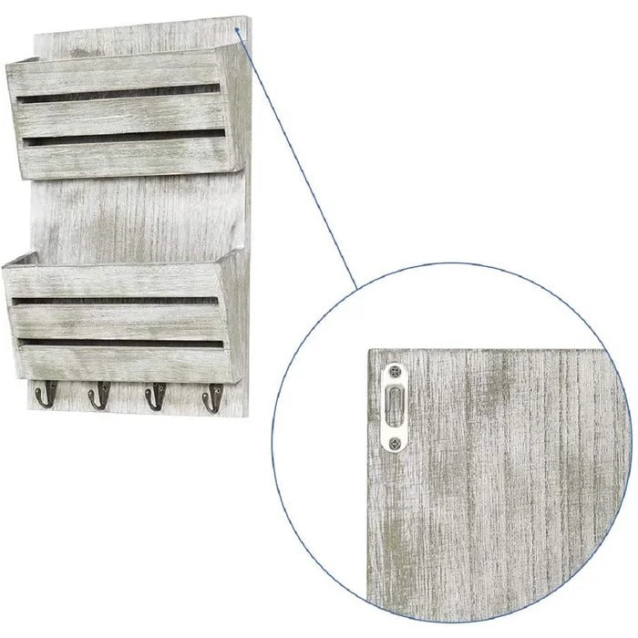 Key Holder: Wall Mail Storage Organizer with Key Hooks
