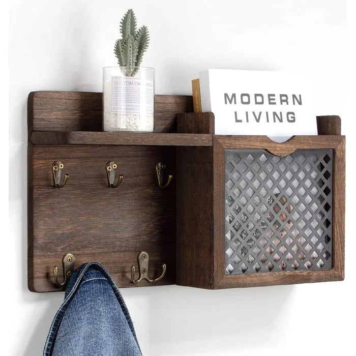 Key Holder: Wall Mounted Key Holder with Floating Shelf