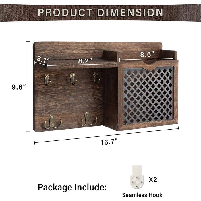 Key Holder: Wall Mounted Key Holder with Floating Shelf