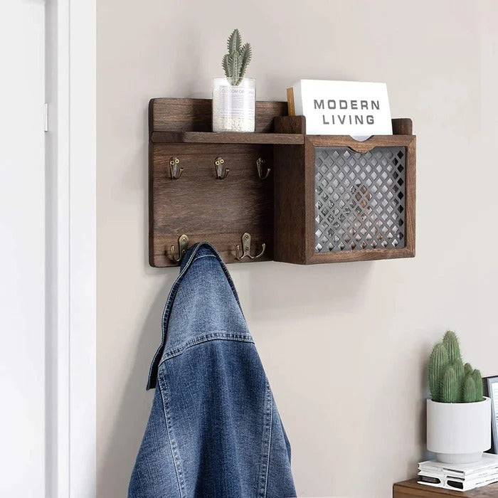 Key Holder: Wall Mounted Key Holder with Floating Shelf