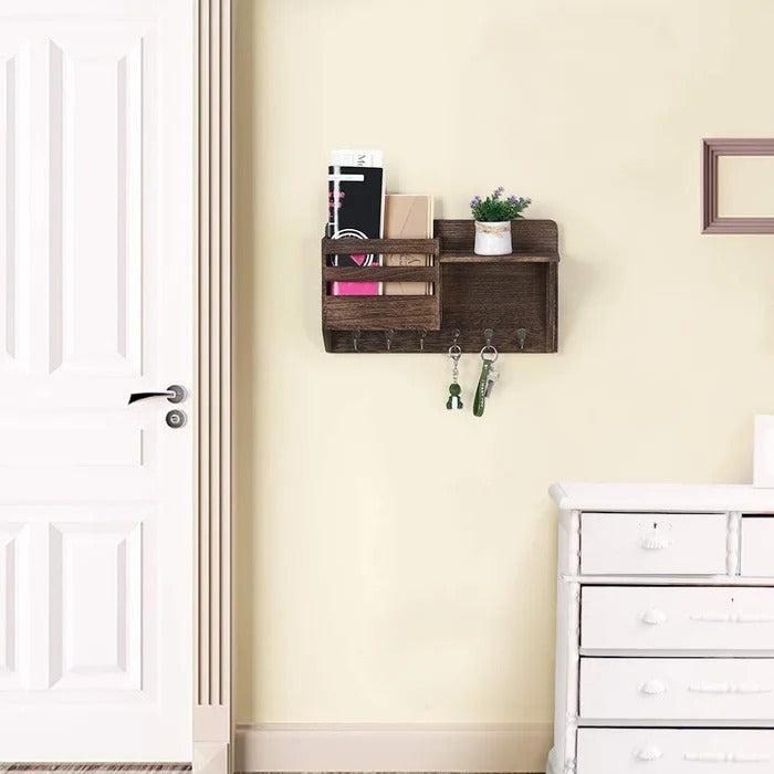 Key Holder: Wooden Wall Storage Organizer