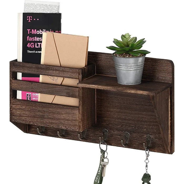 Key Holder: Wooden Wall Storage Organizer