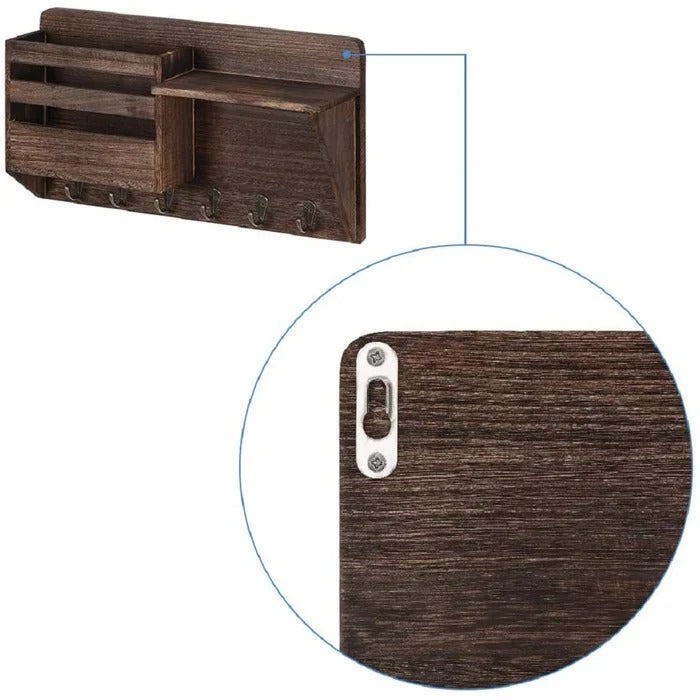 Key Holder: Wooden Wall Storage Organizer