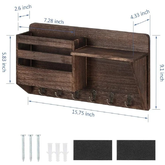 Key Holder: Wooden Wall Storage Organizer