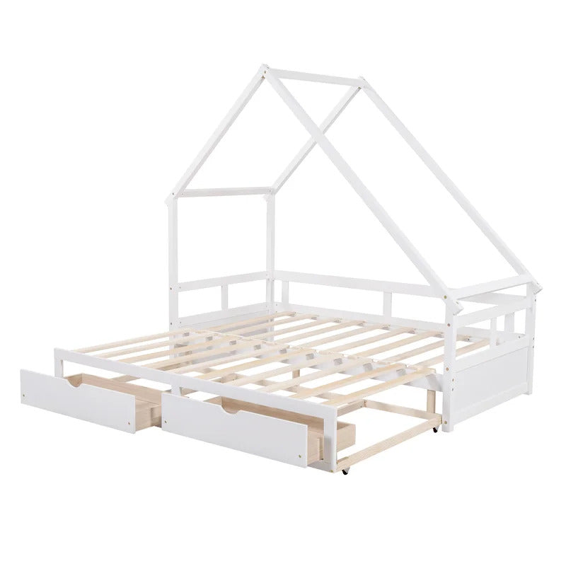 Kids Bed: 2 Drawer Solid Wood Daybed