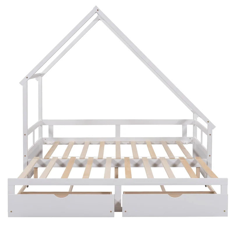 Kids Bed: 2 Drawer Solid Wood Daybed