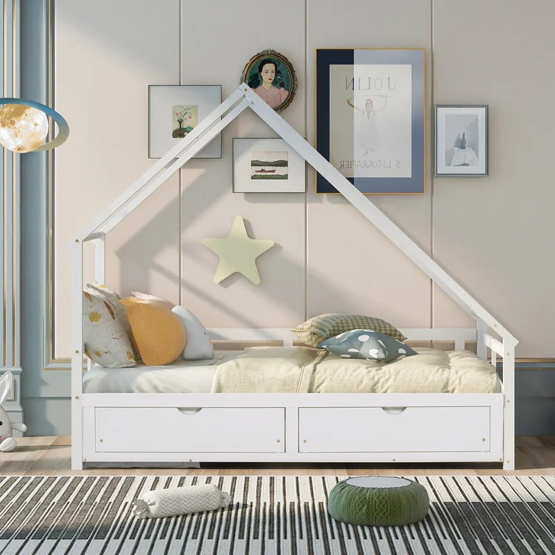 Kids Bed: 2 Drawer Solid Wood Daybed