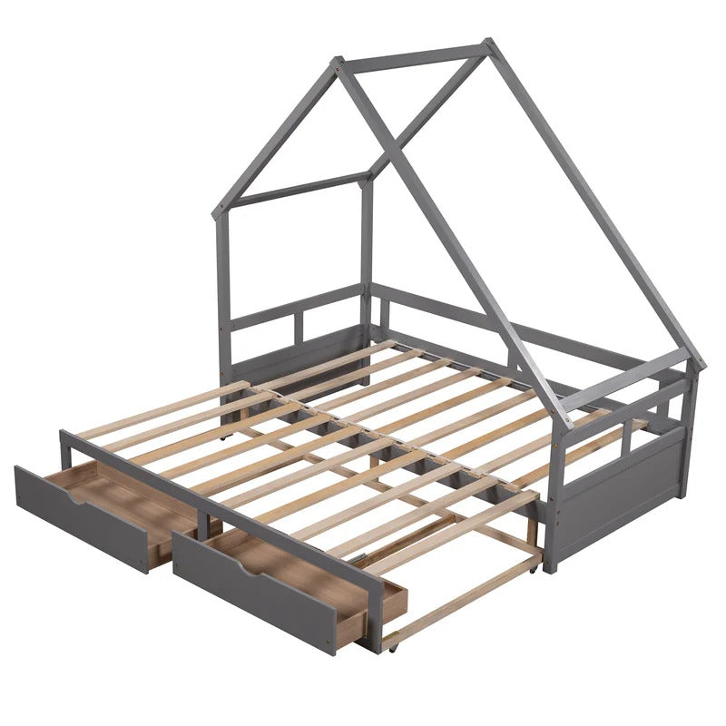 Kids Bed: 2 Drawer Solid Wood Daybed
