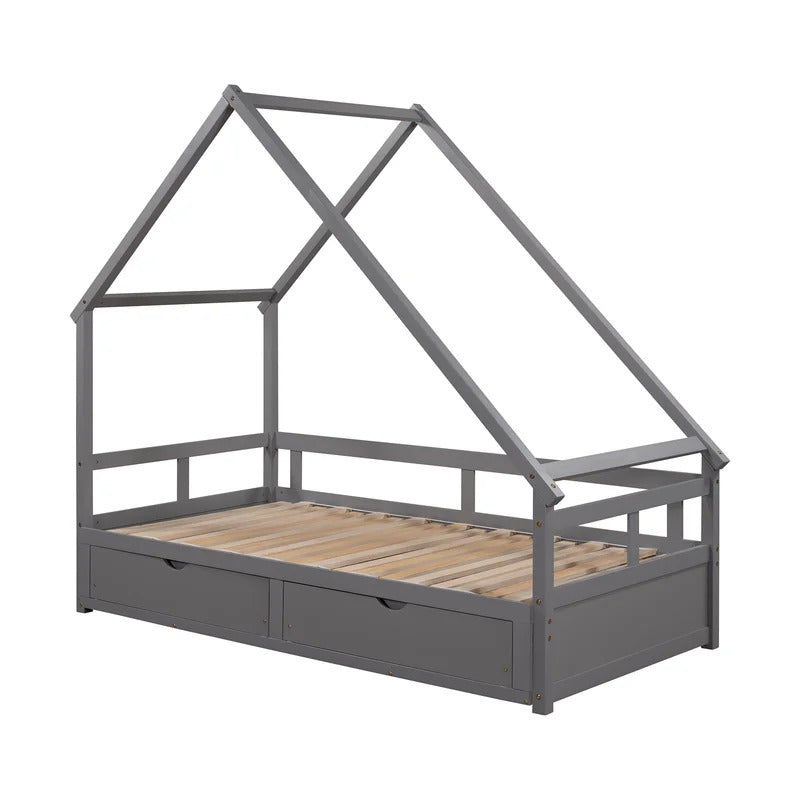 Kids Bed: 2 Drawer Solid Wood Daybed