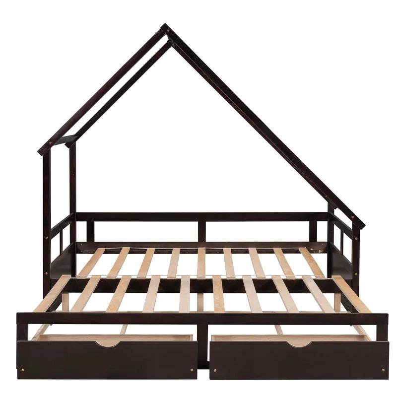 Kids Bed: 2 Drawer Solid Wood Daybed