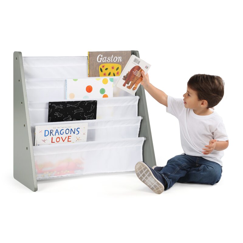 Kids Bookshelf: 25'' H X 24'' W Kids 4 Pocket Bookshelf