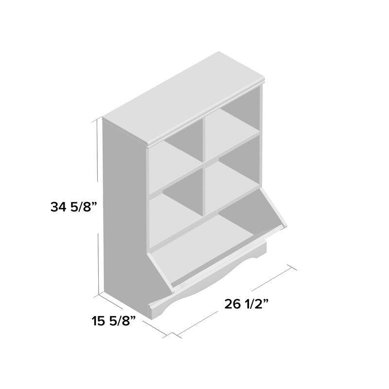 Kids Bookshelf : 34.63'' H X 26.5'' W Cube Unit Kids Bookshelf