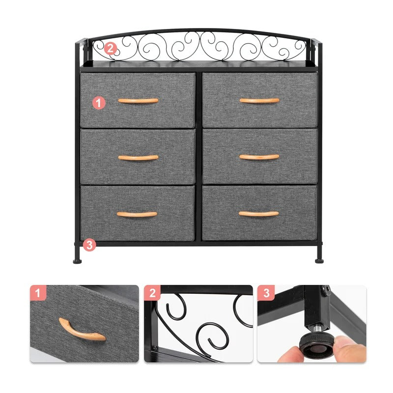 Kids Chest Of Drawers : 6 Drawer 31.3'' W Dresser