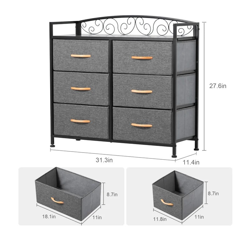 Kids Chest Of Drawers : 6 Drawer 31.3'' W Dresser