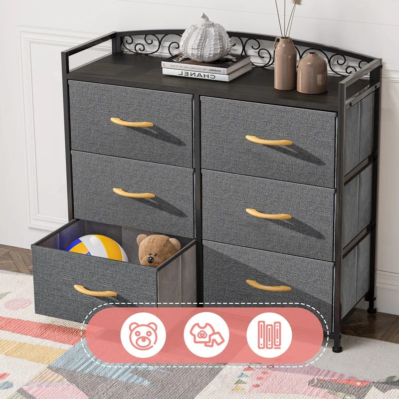 Kids Chest Of Drawers : 6 Drawer 31.3'' W Dresser