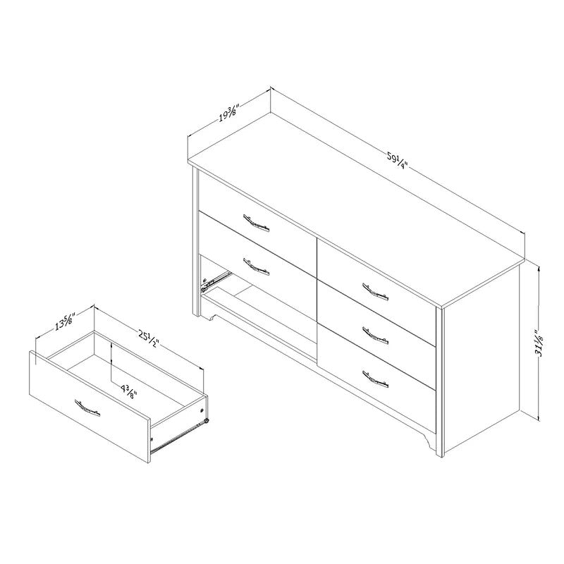 Kids Chest Of Drawers : 6 Drawer 59.25'' W