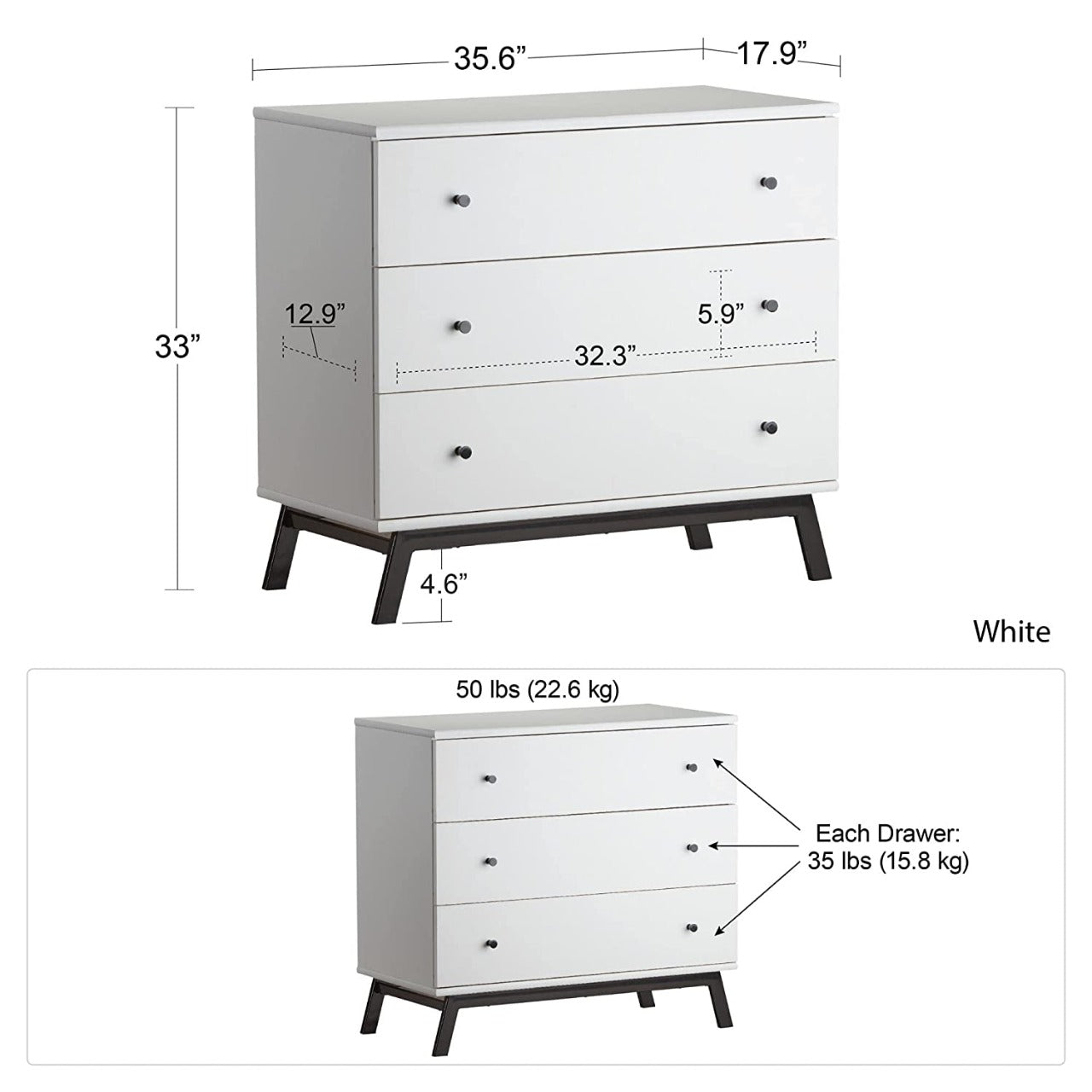 Kids Chest Of Drawers Valley 3 Drawer Dresser