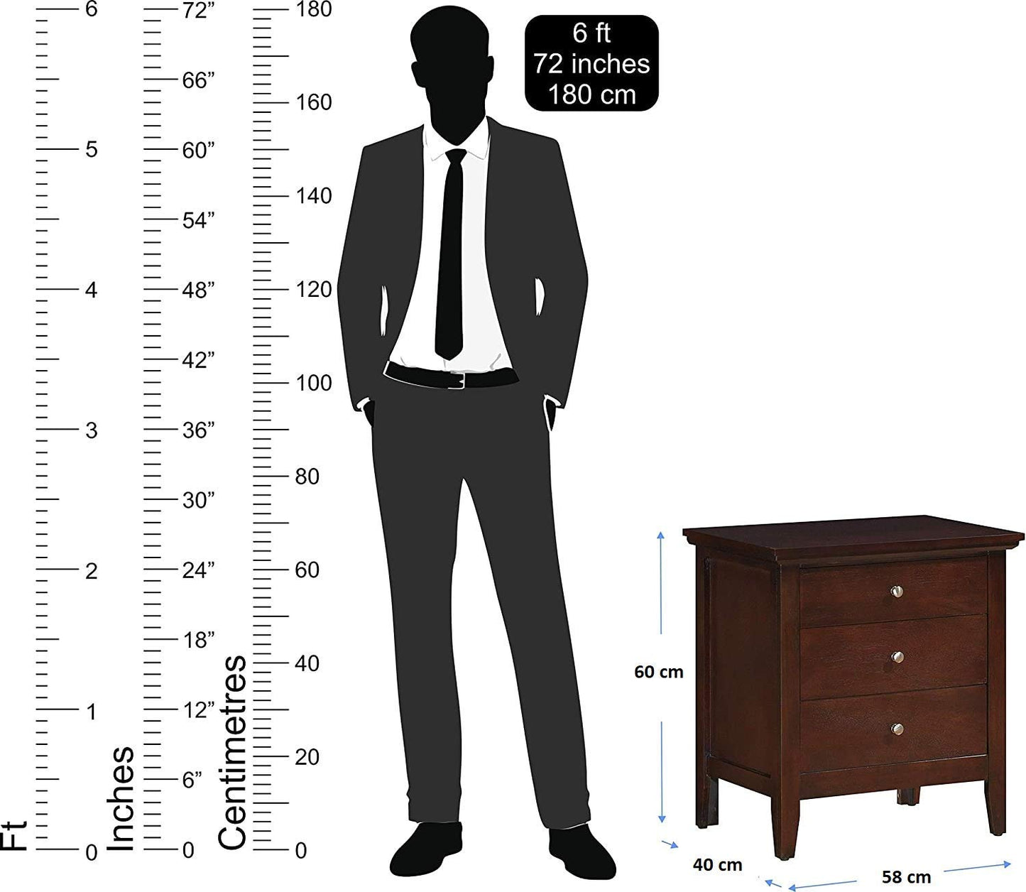 Kids Nightstands: Dark Walnut Nightstand