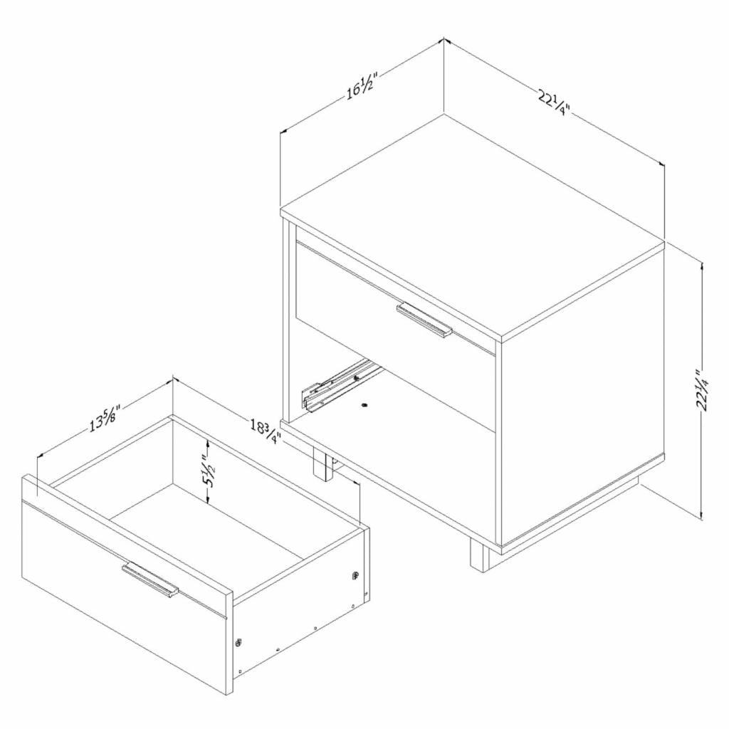 Kids Nightstands: Modern 2 Drawer Night stand