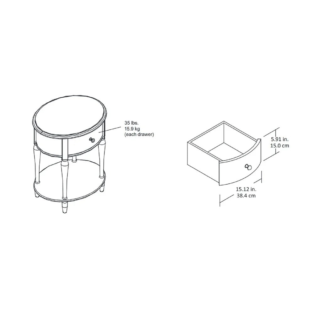 Kids Nightstands: White 1 Drawer Nightstand