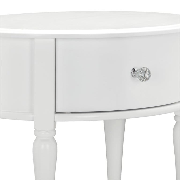 Kids Nightstands: White 1 Drawer Nightstand
