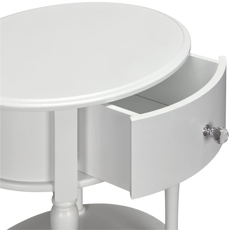 Kids Nightstands: White 1 Drawer Nightstand