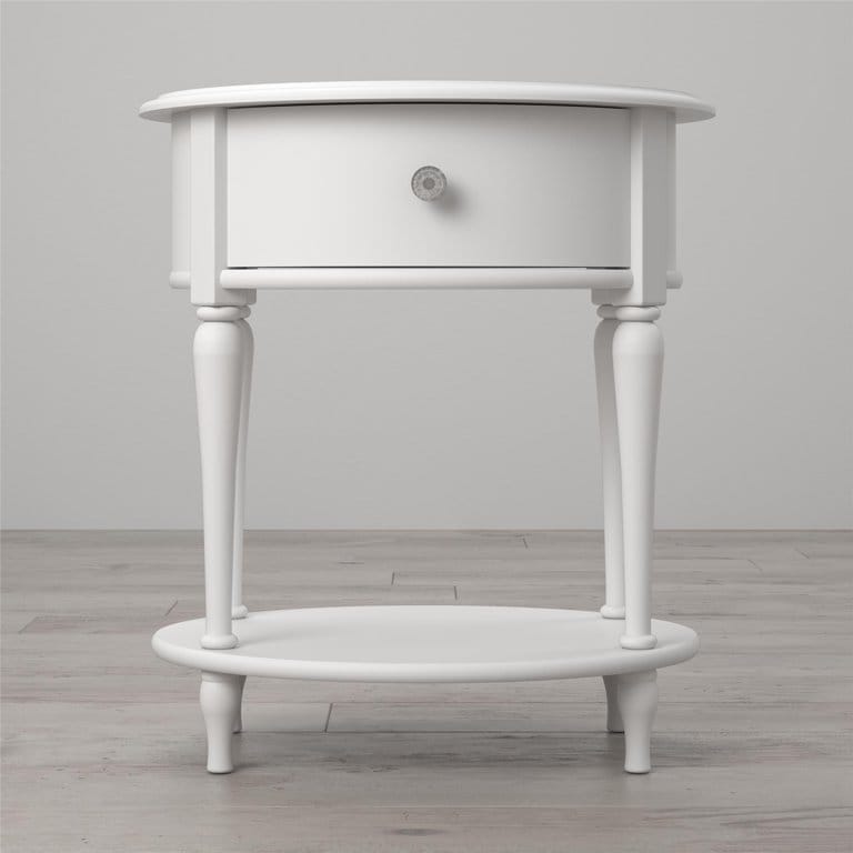 Kids Nightstands: White 1 Drawer Nightstand