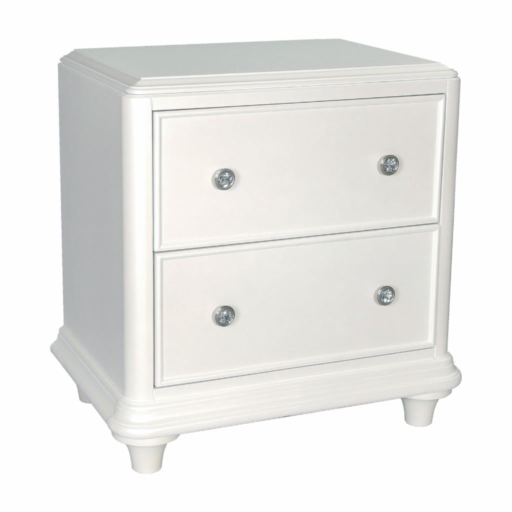 Kids Nightstands: White 2 Drawer Nightstand