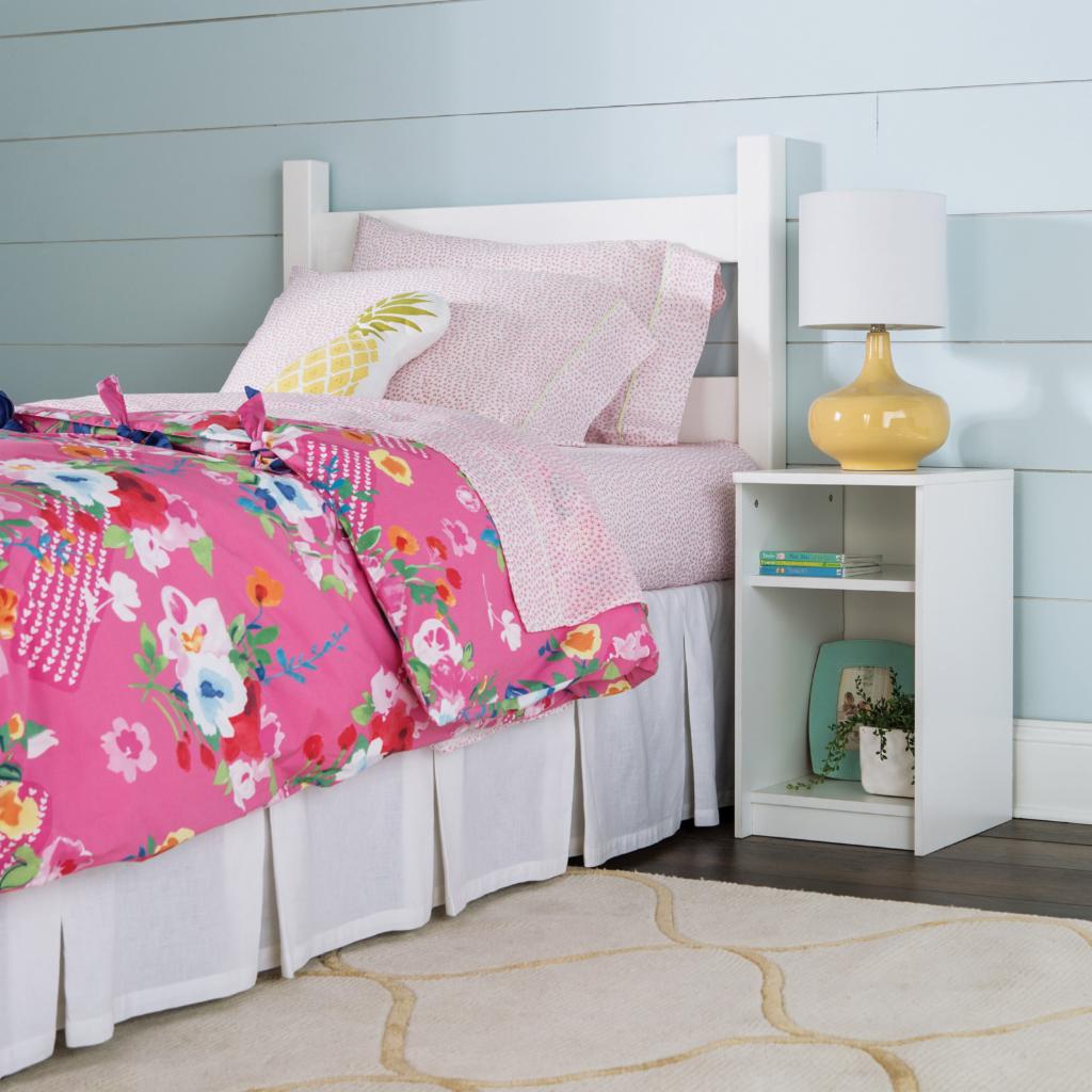 Kids Nightstands: White Cubby Storage Nightstand