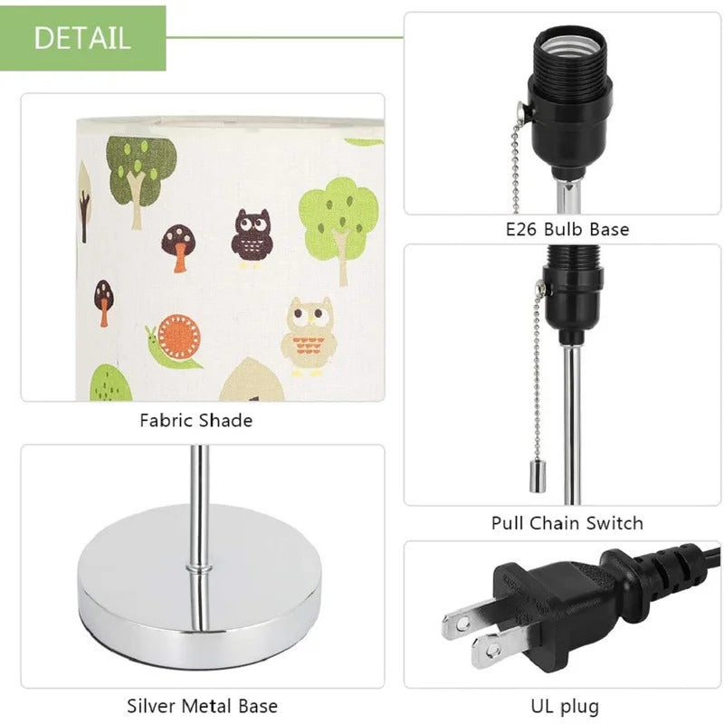 Kids Study Lamps: 16.3" Silver Table Lamp
