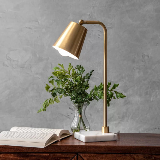 Kids Study Lamps: White Marble Desk Lamp