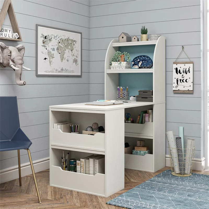 Kids Study Table : SARA 47.5" Art Desk with Optional Hutch