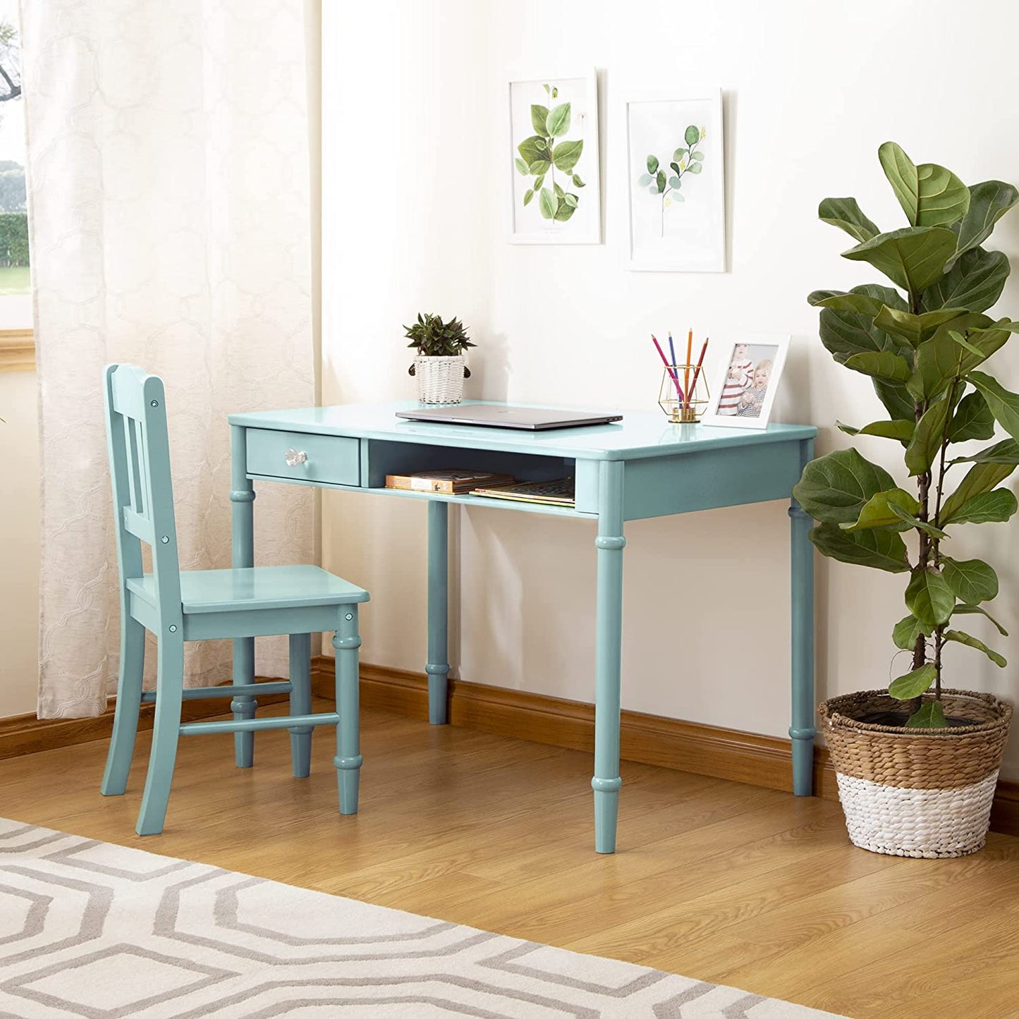 Kids Study Table : LANA 38" W Writing Desk and Chair Set