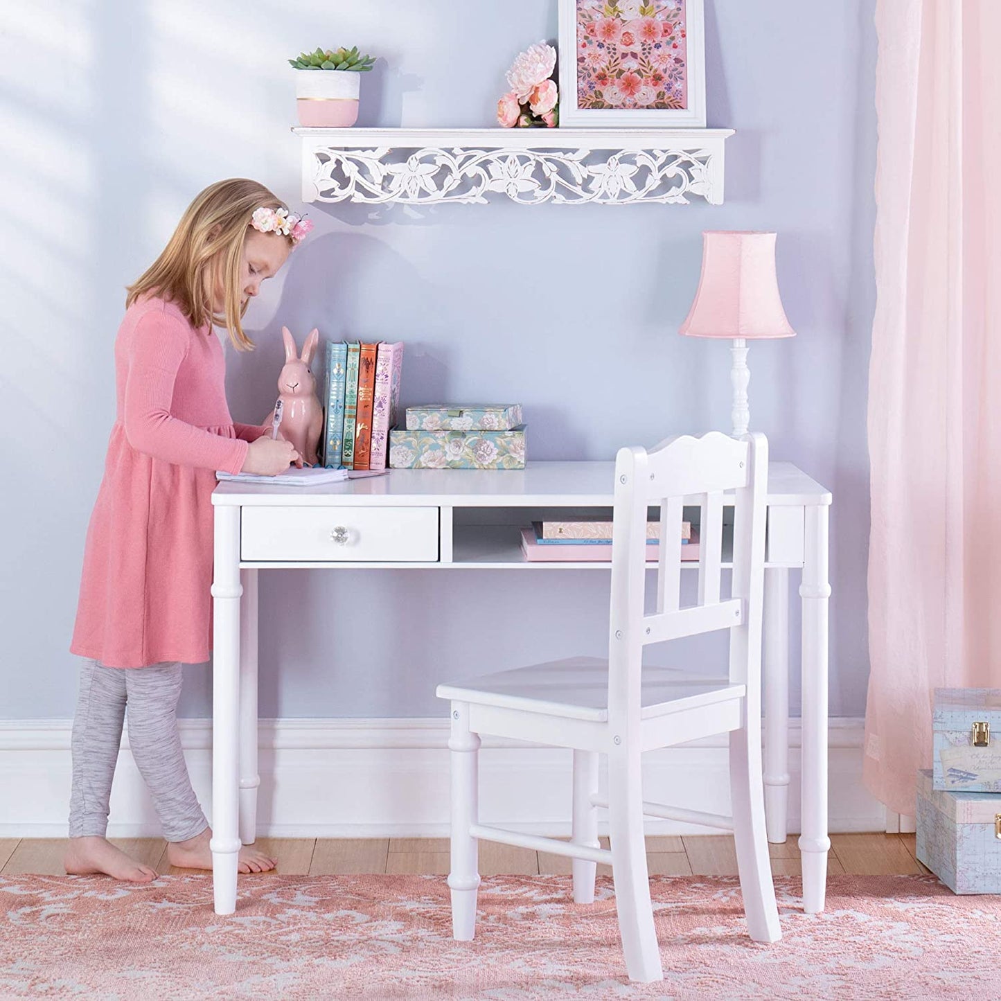 Kids Study Table : LANA 38" W Writing Desk and Chair Set
