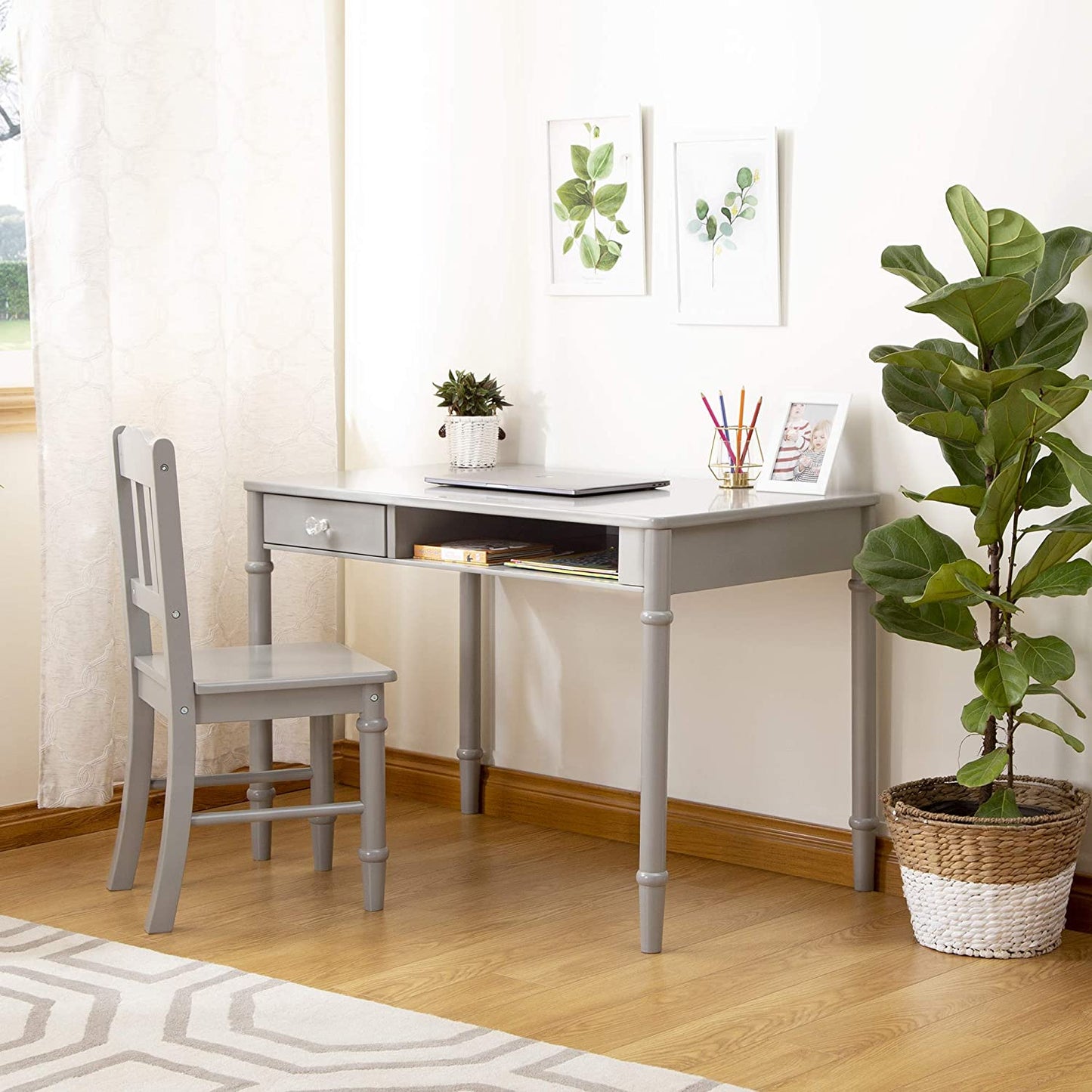 Kids Study Table : LANA 38" W Writing Desk and Chair Set