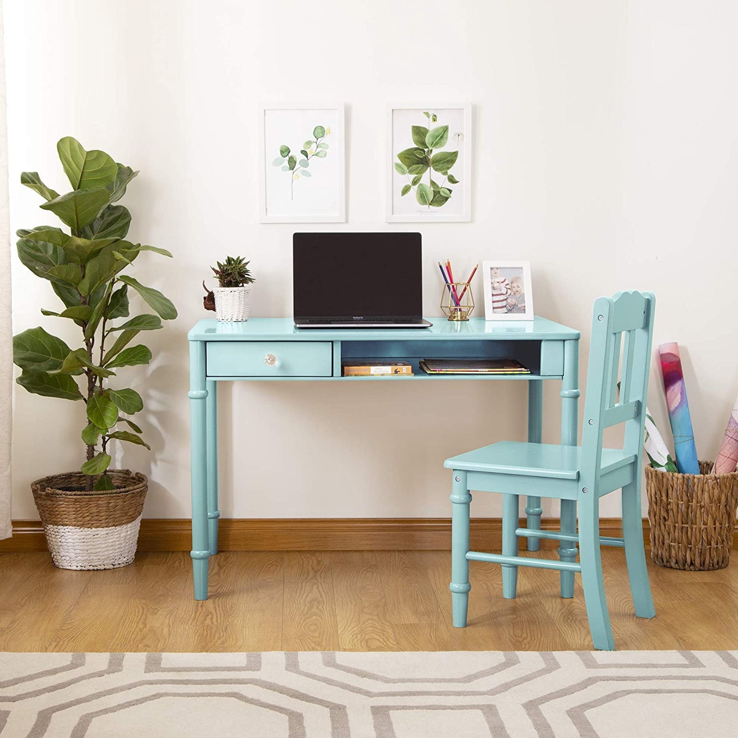 Kids Study Table : LANA 38" W Writing Desk and Chair Set