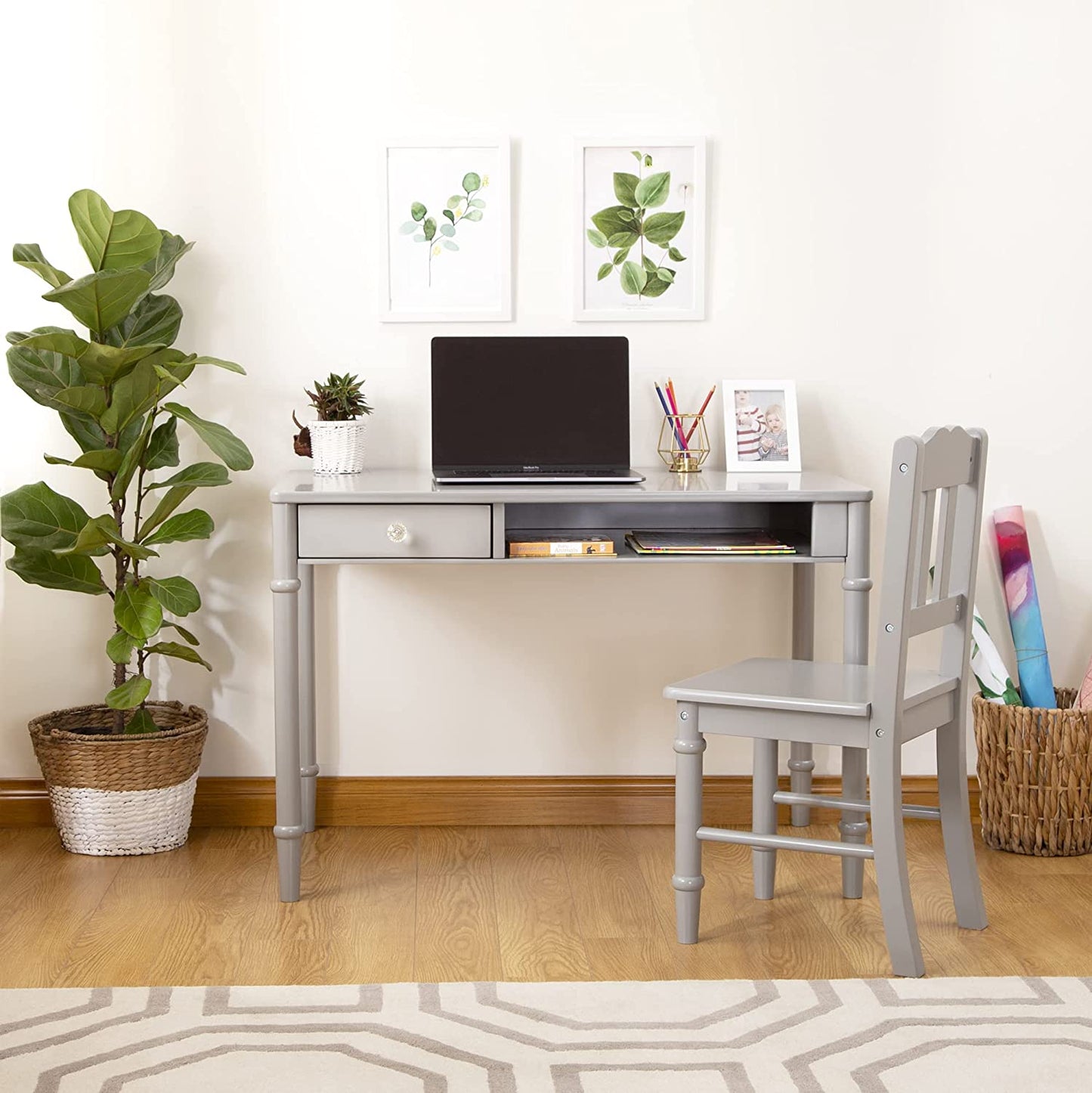 Kids Study Table : LANA 38" W Writing Desk and Chair Set