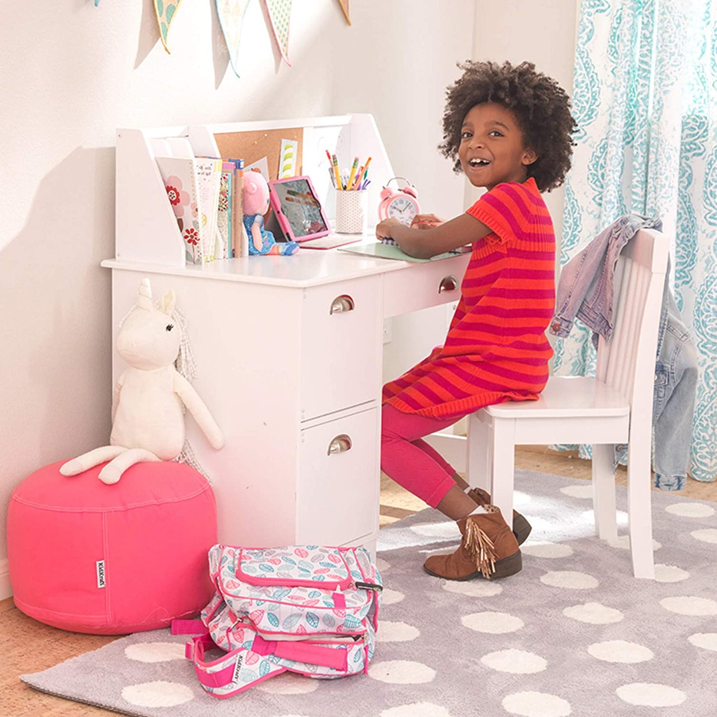 Kids Study Table : SID 35.75" Writing Desk and Chair Set