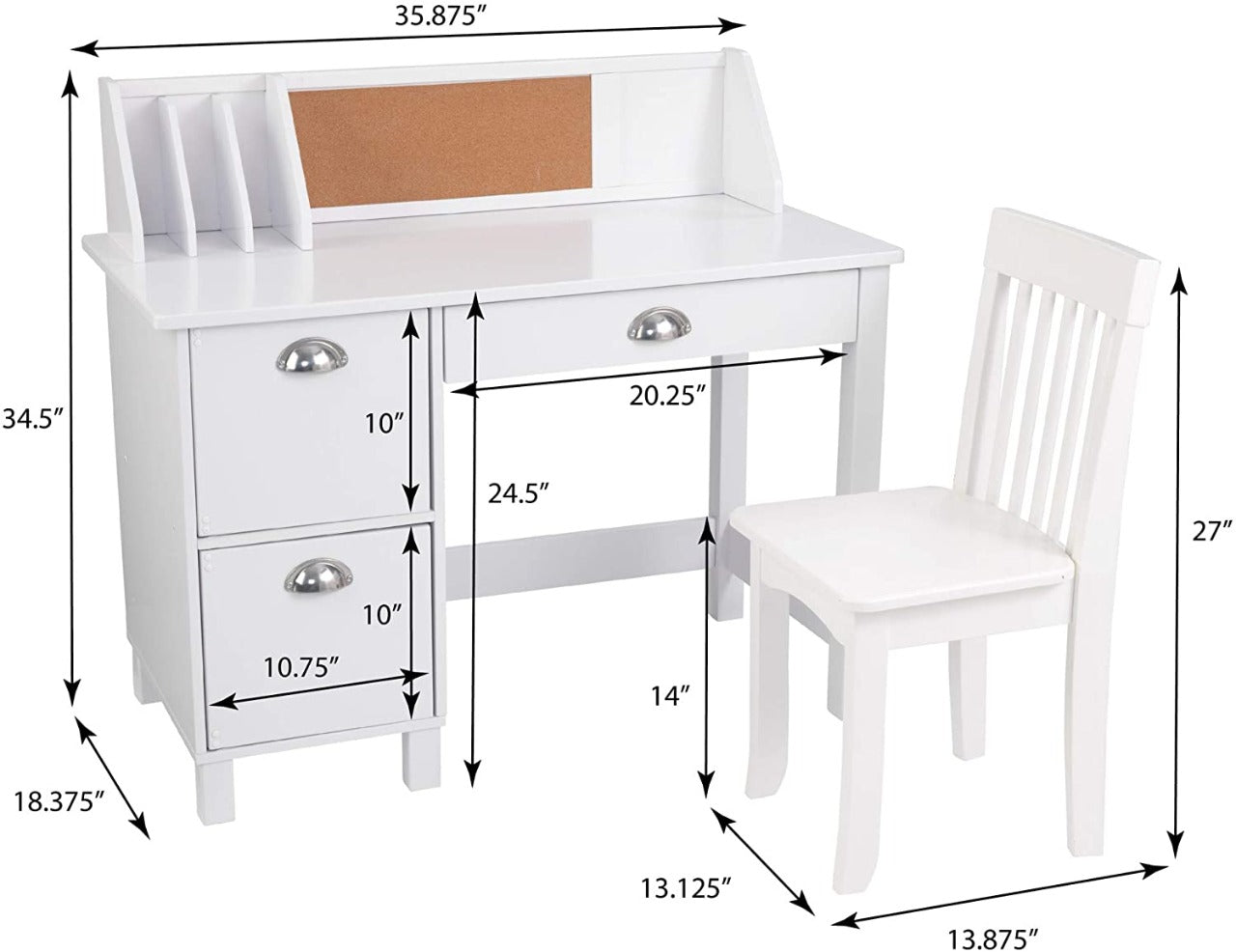 Kids Study Table SID 35.75 Writing Desk and Chair Set