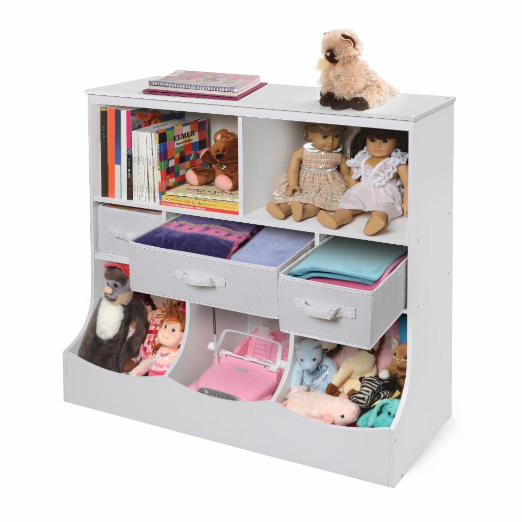 Kids Toy Storage Unit: Basket Storage Unit with Three Baskets