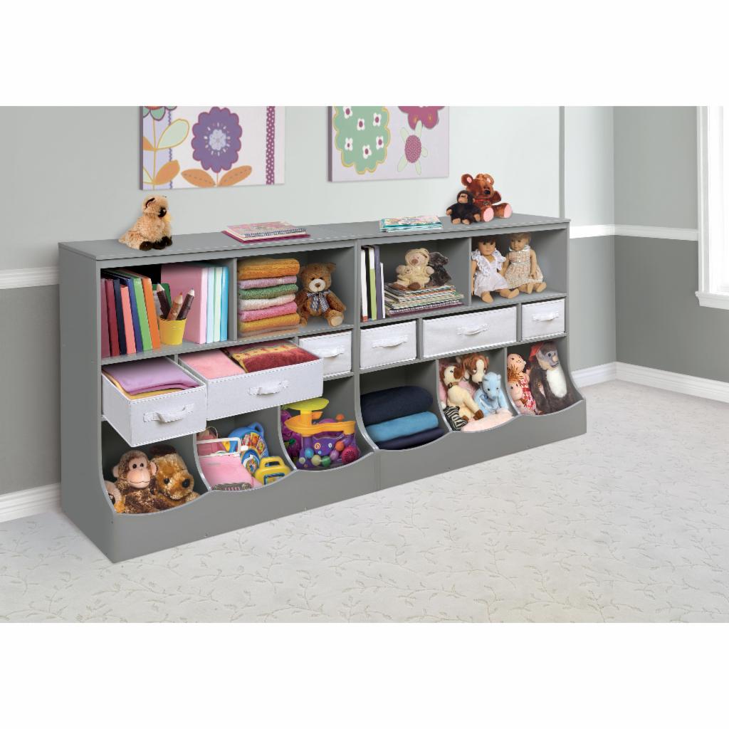 Kids Toy Storage Unit: Basket Storage Unit with Three Baskets