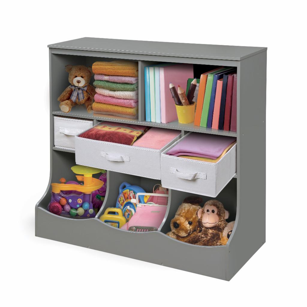 Kids Toy Storage Unit: Basket Storage Unit with Three Baskets