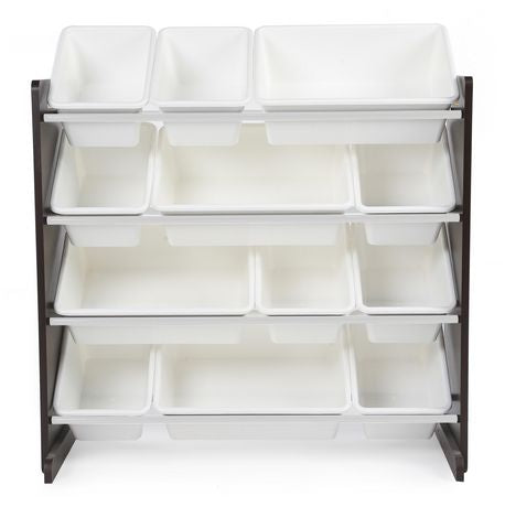 Kids Toy Storage Unit: Espresso Kids Toy Organizer