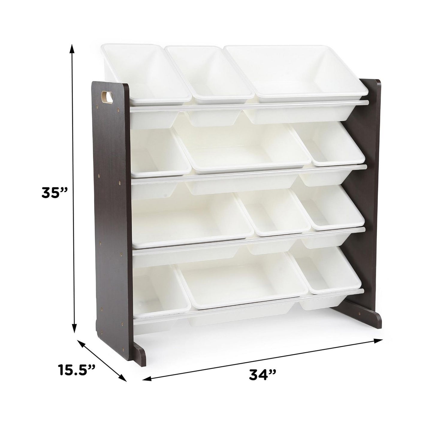Kids Toy Storage Unit: Espresso Kids Toy Organizer