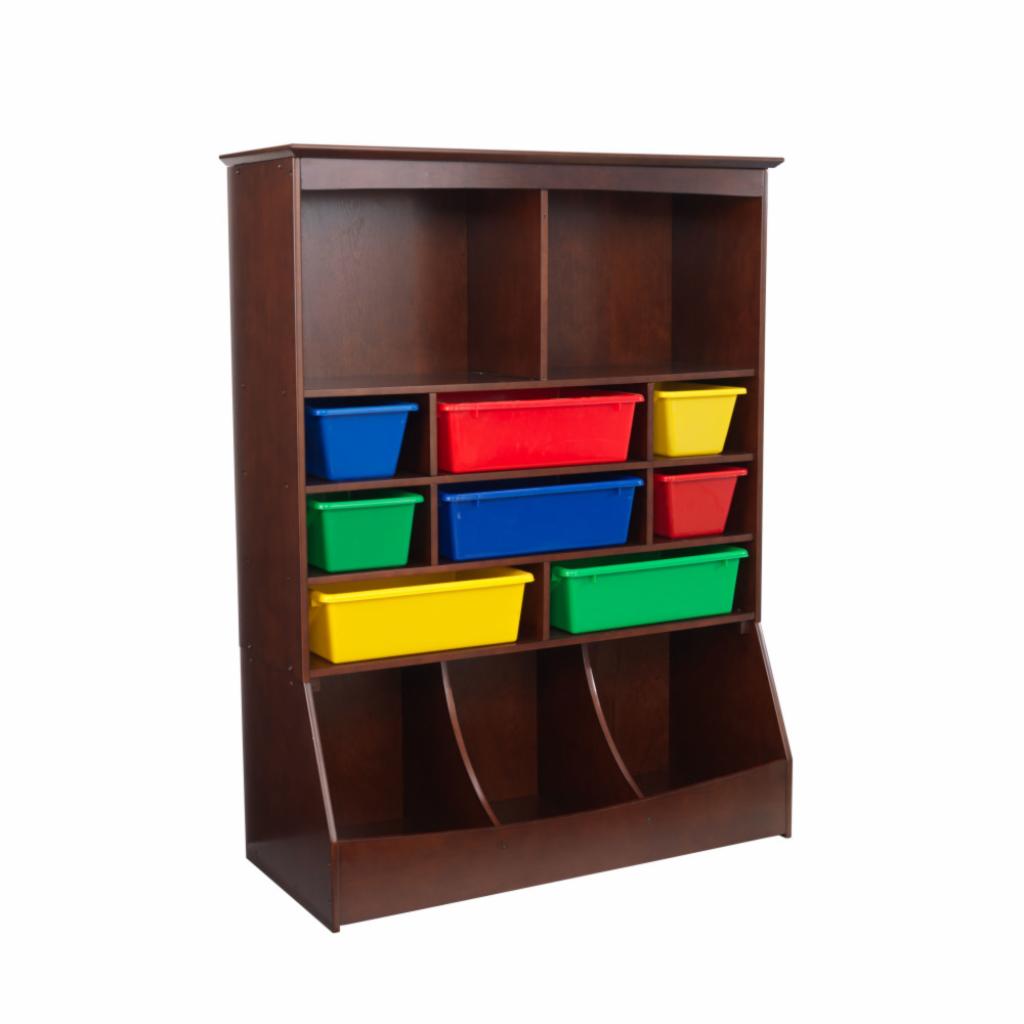 Kids Toy Storage Unit: Espresso Wall Storage Unit