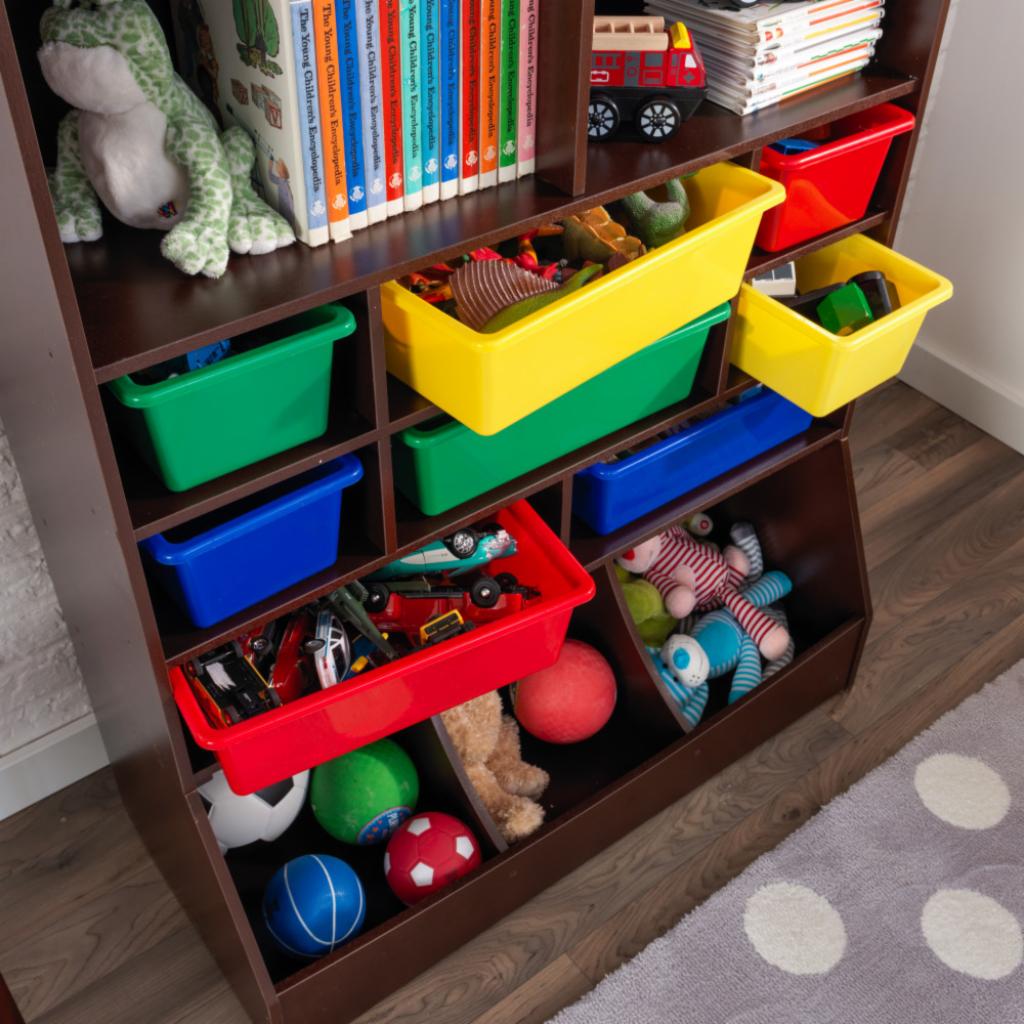 Kids Toy Storage Unit: Espresso Wall Storage Unit