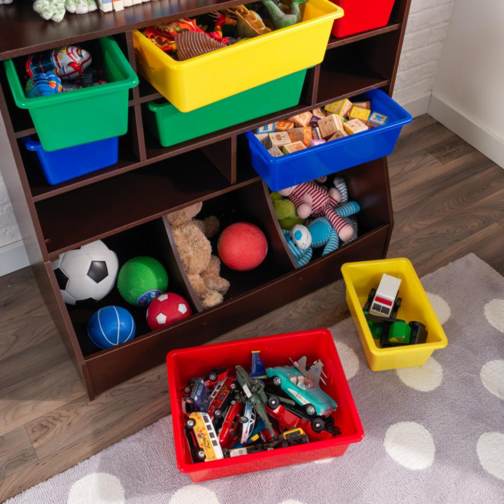 Kids Toy Storage Unit: Espresso Wall Storage Unit