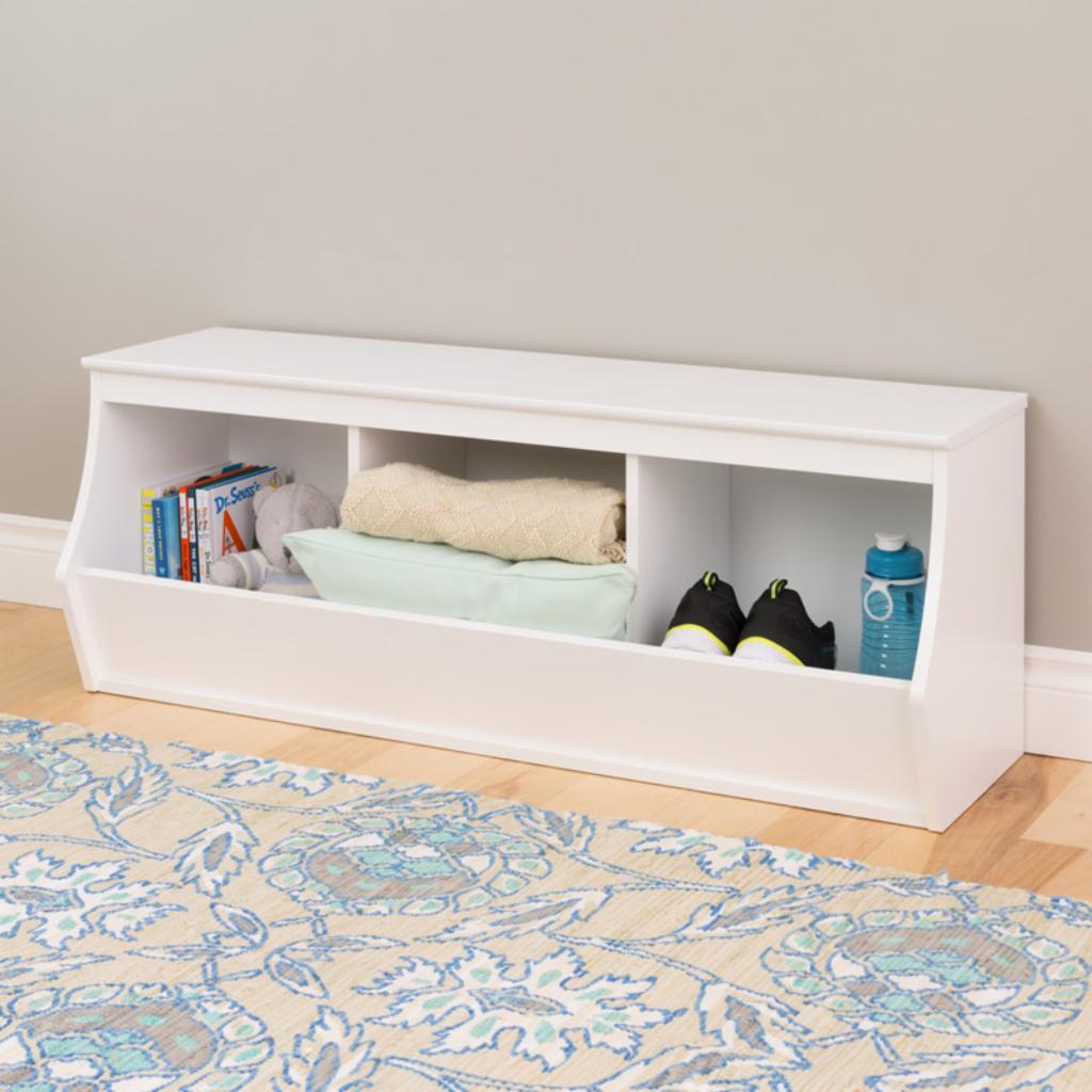 Kids Toy Storage Unit: Stackable 3 Bin Storage Cubby