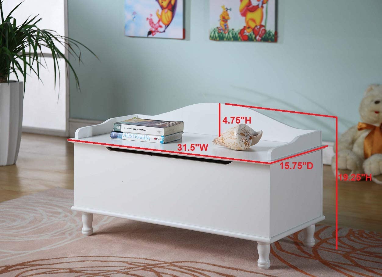 Kids Toy Storage Unit: White Storage Bench